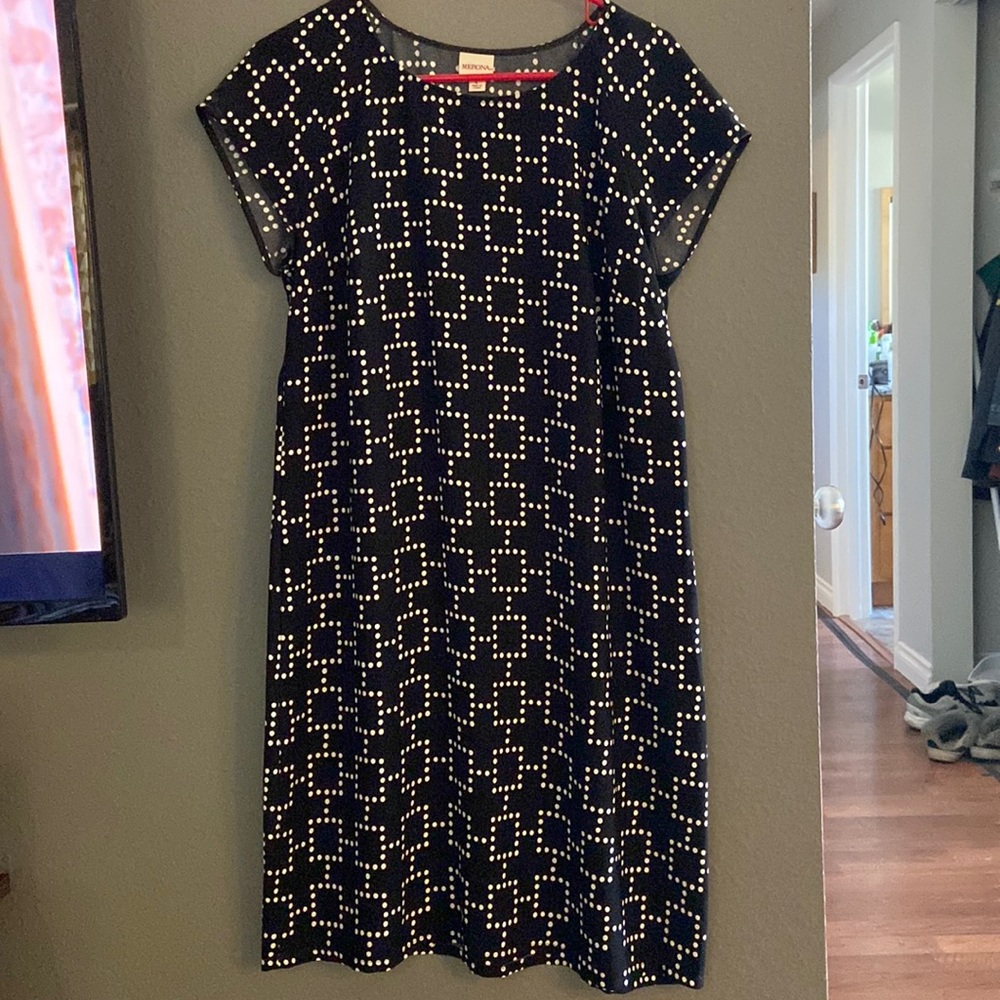 Black dress with dot pattern